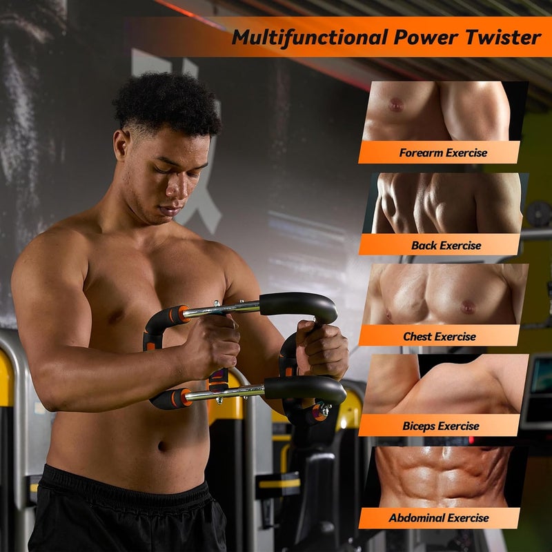 AuroraSynth Twister Arm Trainer, Adjustable Chest Workout Equipment with 6 Resistance Levels Springs (30-160 Lbs), Arm Trainer for Men & Women, Detachable Home Gym Fitness Trainer with Anti-Slip Handles - Image 4